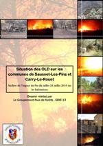Situation des OLD  Sausset-les-Pins et Carry-le-Rouet. Analyse de limpact du feu du juillet 27/07/10 sur les habitations - SDIS 13